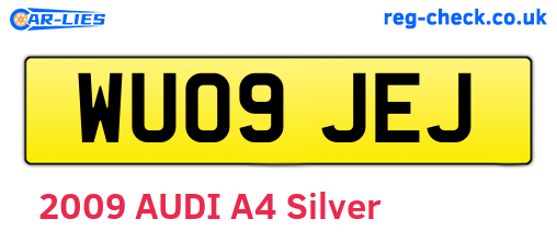 WU09JEJ are the vehicle registration plates.