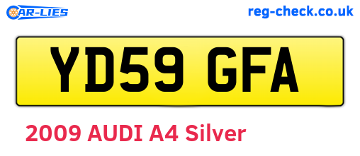 YD59GFA are the vehicle registration plates.