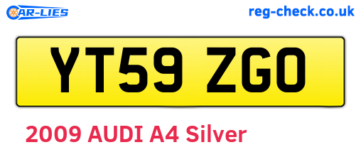 YT59ZGO are the vehicle registration plates.