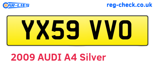 YX59VVO are the vehicle registration plates.