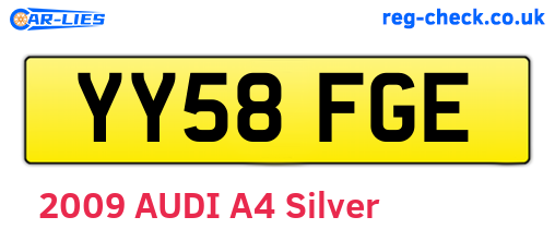 YY58FGE are the vehicle registration plates.