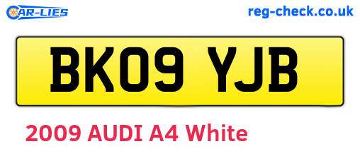 BK09YJB are the vehicle registration plates.