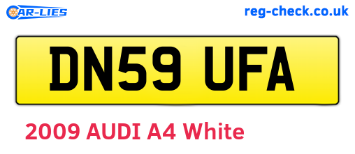 DN59UFA are the vehicle registration plates.