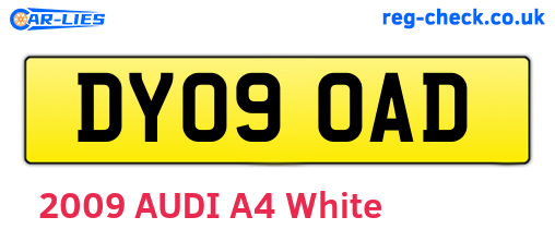 DY09OAD are the vehicle registration plates.