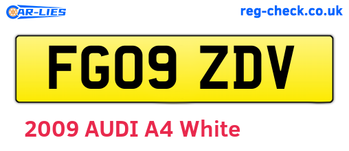 FG09ZDV are the vehicle registration plates.
