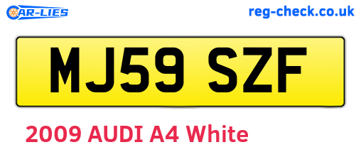MJ59SZF are the vehicle registration plates.