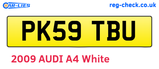 PK59TBU are the vehicle registration plates.