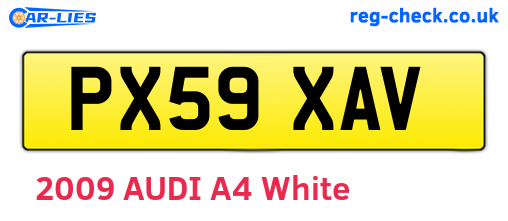 PX59XAV are the vehicle registration plates.