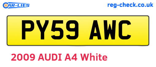 PY59AWC are the vehicle registration plates.
