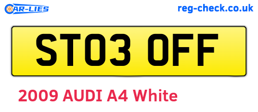 ST03OFF are the vehicle registration plates.