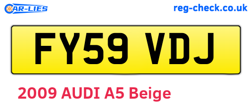 FY59VDJ are the vehicle registration plates.