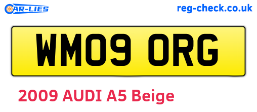 WM09ORG are the vehicle registration plates.