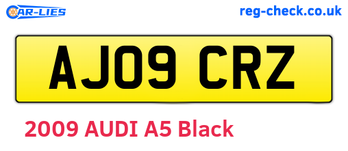 AJ09CRZ are the vehicle registration plates.
