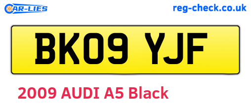 BK09YJF are the vehicle registration plates.