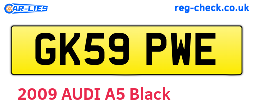 GK59PWE are the vehicle registration plates.