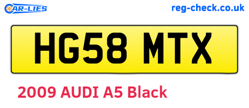 HG58MTX are the vehicle registration plates.