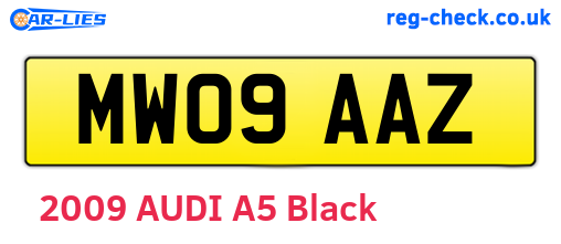 MW09AAZ are the vehicle registration plates.