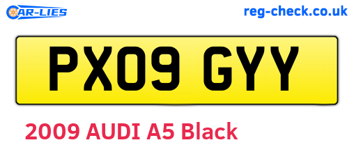 PX09GYY are the vehicle registration plates.