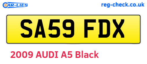 SA59FDX are the vehicle registration plates.