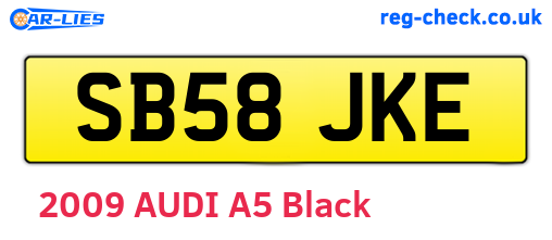 SB58JKE are the vehicle registration plates.