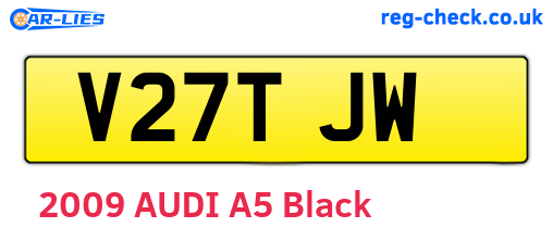 V27TJW are the vehicle registration plates.
