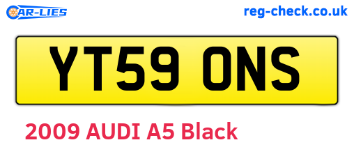 YT59ONS are the vehicle registration plates.