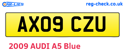 AX09CZU are the vehicle registration plates.