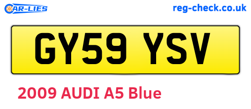 GY59YSV are the vehicle registration plates.