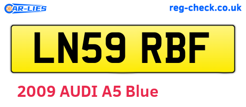 LN59RBF are the vehicle registration plates.