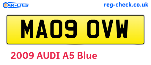 MA09OVW are the vehicle registration plates.