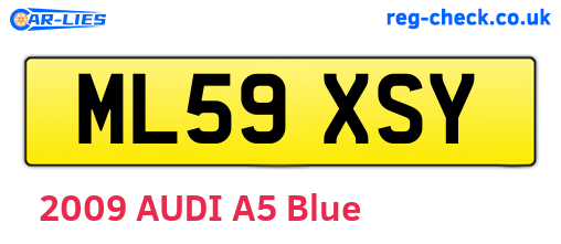 ML59XSY are the vehicle registration plates.