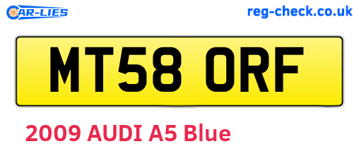 MT58ORF are the vehicle registration plates.