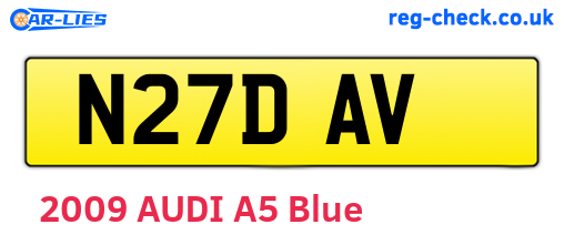 N27DAV are the vehicle registration plates.