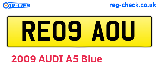 RE09AOU are the vehicle registration plates.