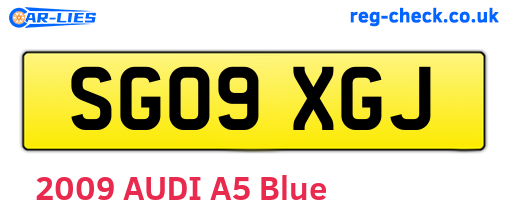 SG09XGJ are the vehicle registration plates.