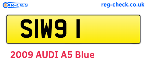 SIW91 are the vehicle registration plates.
