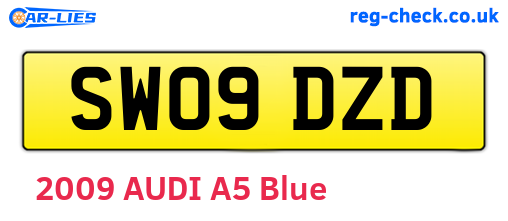 SW09DZD are the vehicle registration plates.