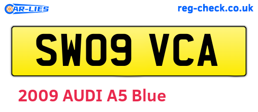 SW09VCA are the vehicle registration plates.