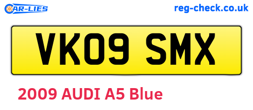 VK09SMX are the vehicle registration plates.
