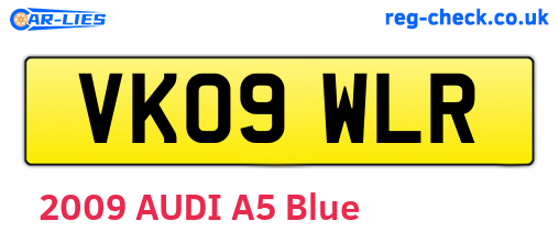 VK09WLR are the vehicle registration plates.