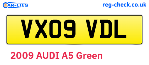 VX09VDL are the vehicle registration plates.