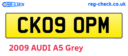 CK09OPM are the vehicle registration plates.