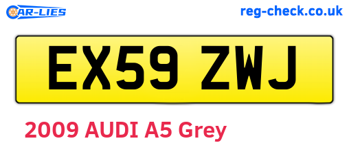 EX59ZWJ are the vehicle registration plates.