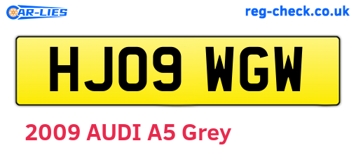 HJ09WGW are the vehicle registration plates.
