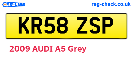 KR58ZSP are the vehicle registration plates.