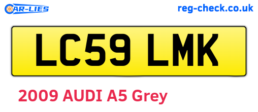 LC59LMK are the vehicle registration plates.