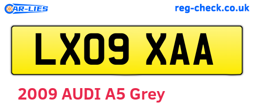 LX09XAA are the vehicle registration plates.