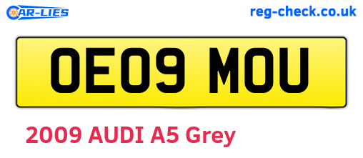 OE09MOU are the vehicle registration plates.