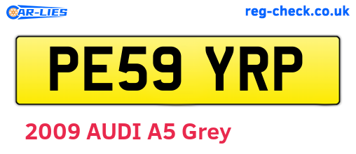 PE59YRP are the vehicle registration plates.