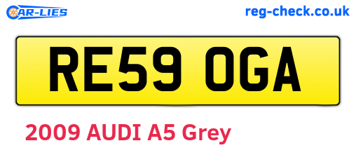 RE59OGA are the vehicle registration plates.